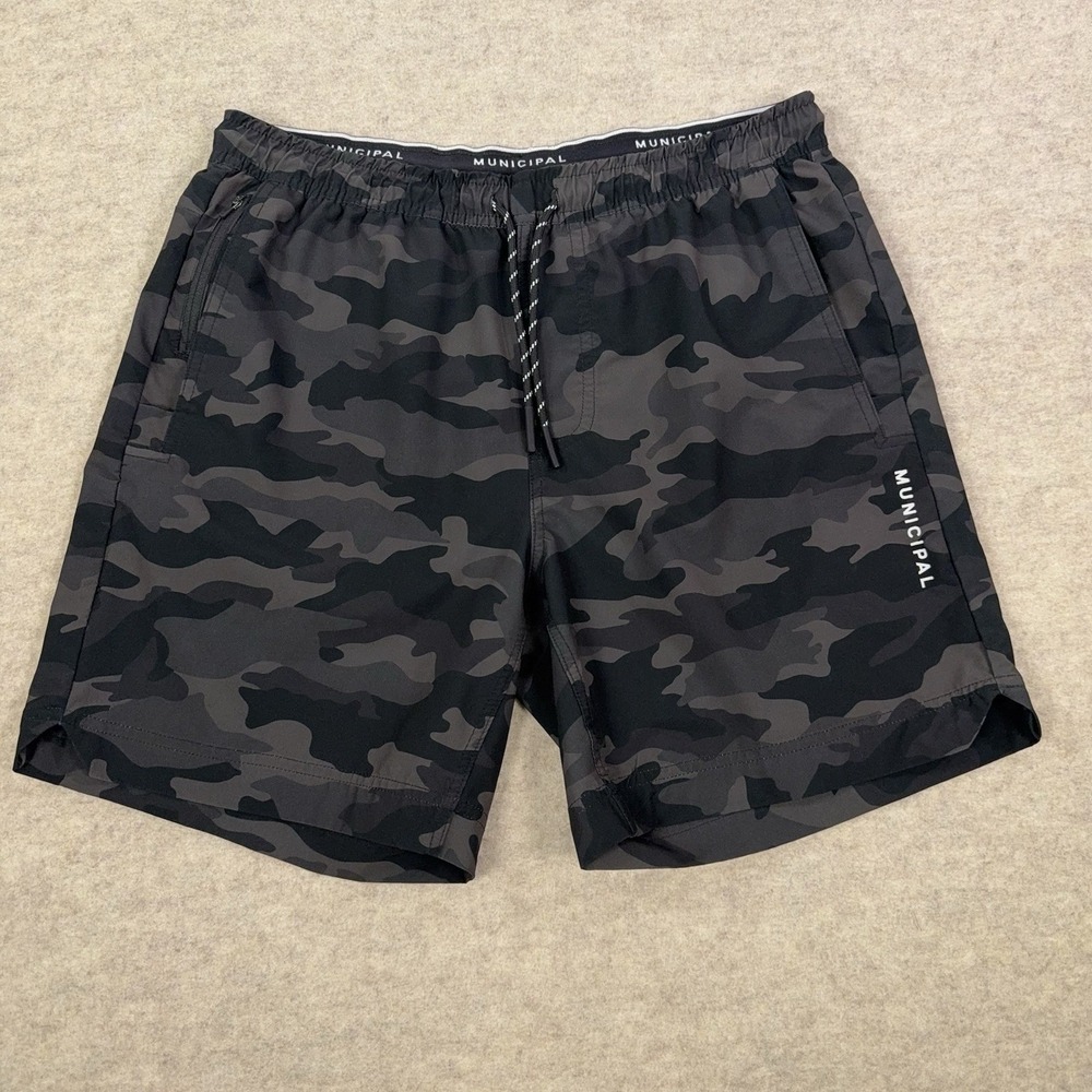 Municipal Sport Utility Gear Mens Medium 6" Inseam Gym Training Shorts Golf Camo